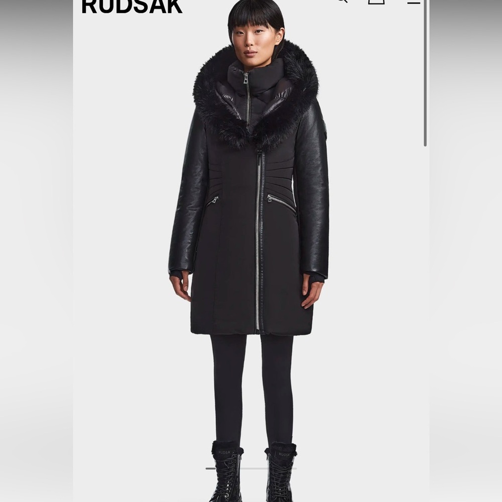 Rudsak Misa Women’s Down Puffer with recycled leather and faux fur